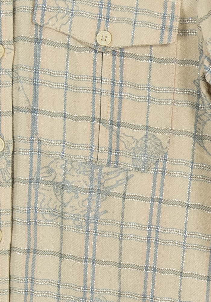 Chemise à Carreaux Beige et Bleu - Taille XS/34 de la marque Zadig&Voltaire | PARAD105236 - Vendu par Paradigme - Image 3