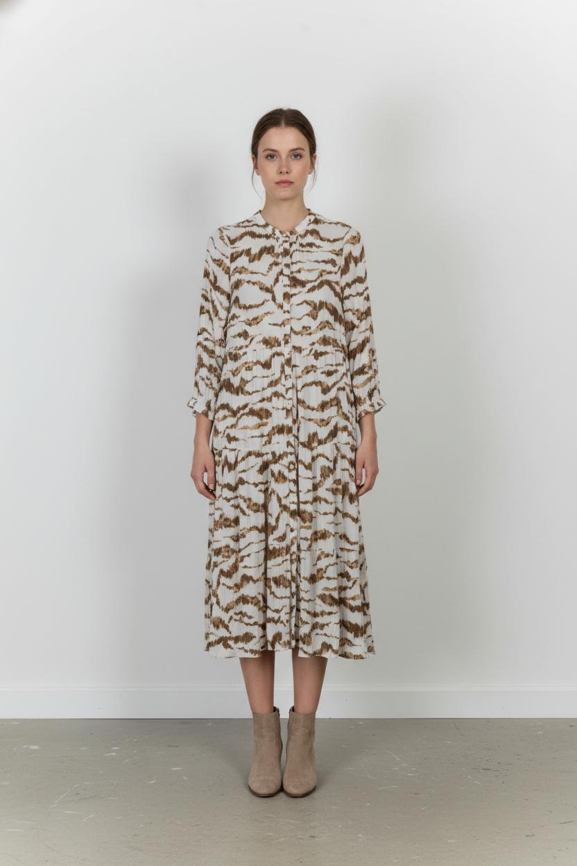 Robe Midi Beige et Marron - Taille M/38 de la marque Kookai | PARAD105245 - Vendu par Paradigme - Image 1