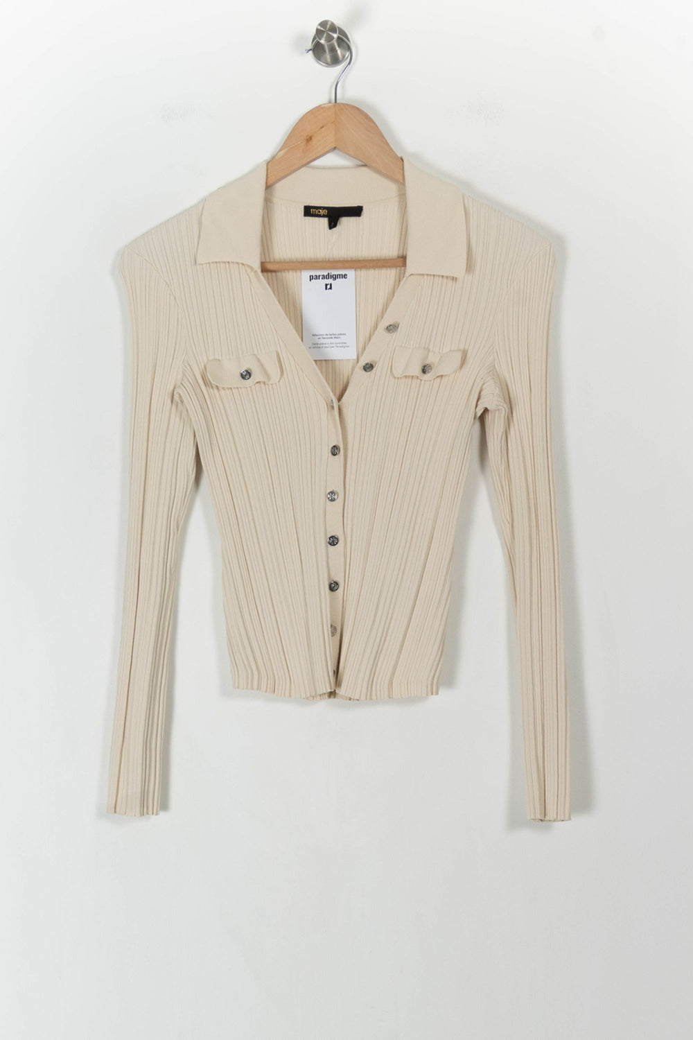 Cardigan Beige - Taille M/38 de la marque Maje | PARAD105247 - Vendu par Paradigme - Image 2