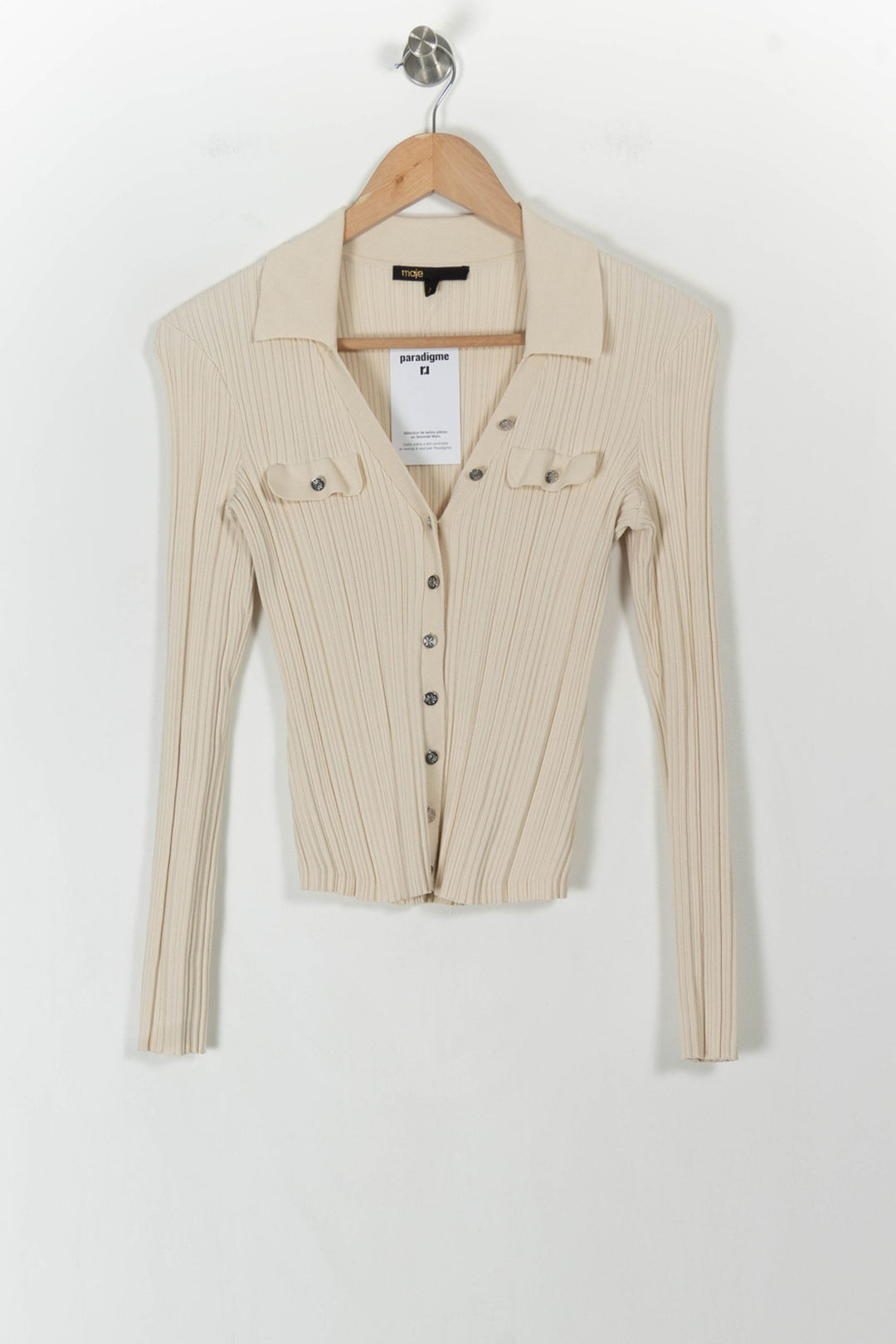 Cardigan Beige - Taille M/38 de la marque Maje | PARAD105247 - Vendu par Paradigme - Image 2