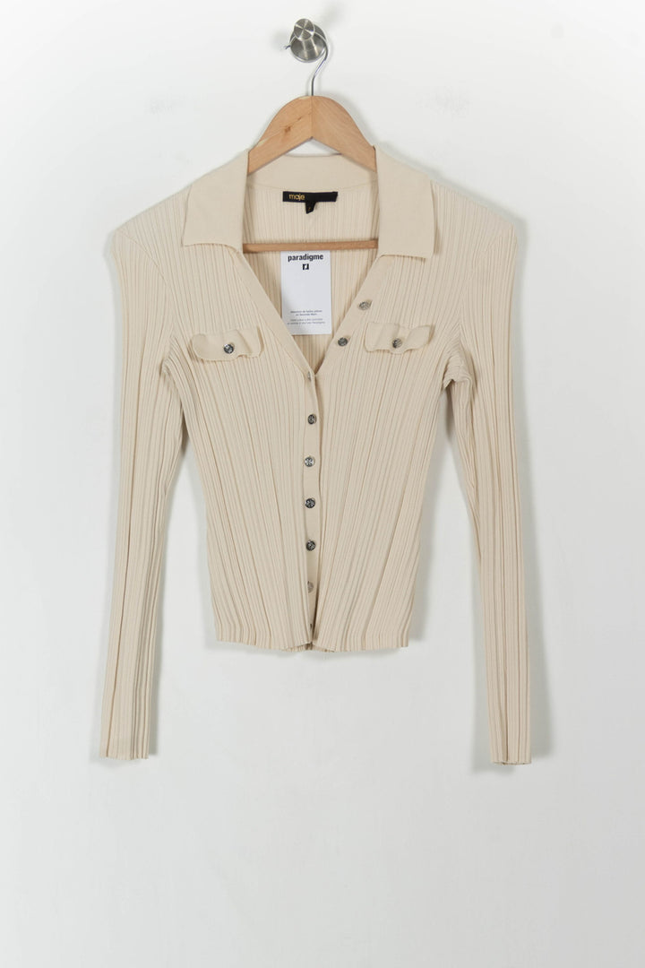 Cardigan Beige - Taille M/38 de la marque Maje | PARAD105247 - Vendu par Paradigme - Image 2