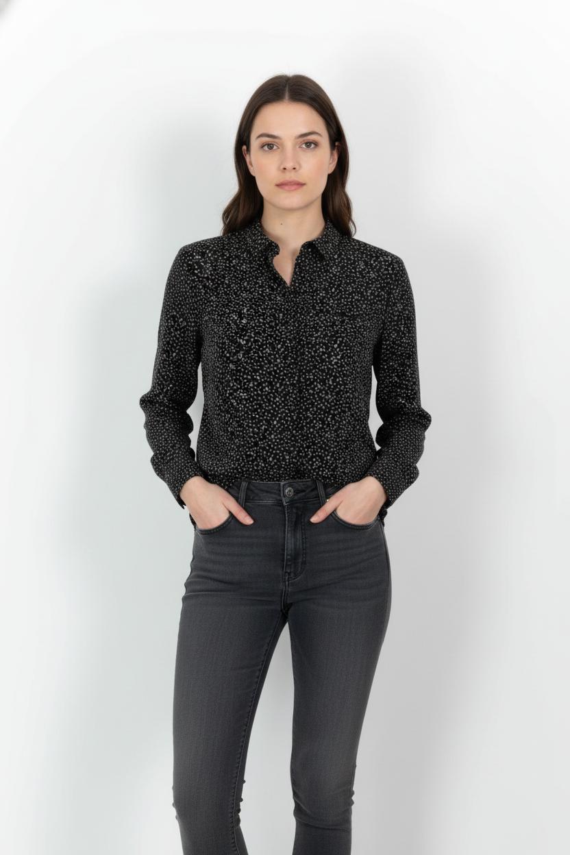 Chemise Noire et Blanche - Taille S/36 de la marque Bérénice | PARAD105254 - Vendu par Paradigme - Image 1