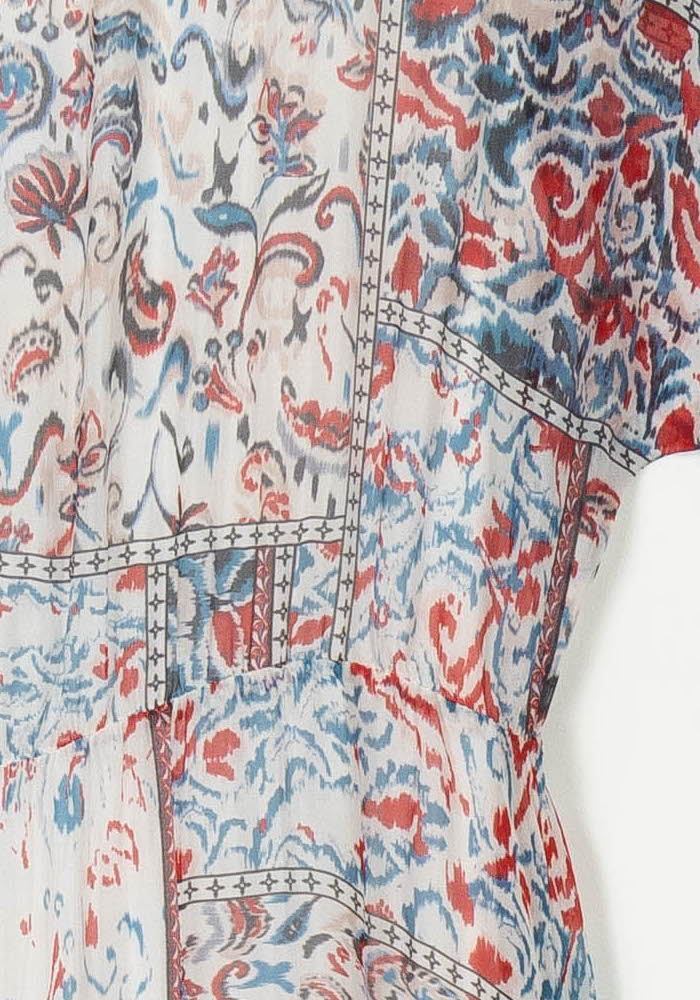 Robe Longue Blanc et Bleu - Taille S/36 de la marque La Fée Maraboutée | PARAD105262 - Vendu par Paradigme - Image 3