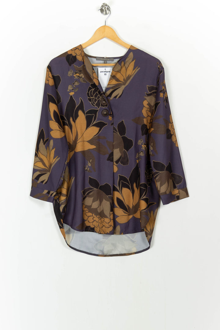 Blouse Violette et Marron - Taille XL/42 de la marque La Fée Maraboutée | PARAD105267 - Vendu par Paradigme - Image 2
