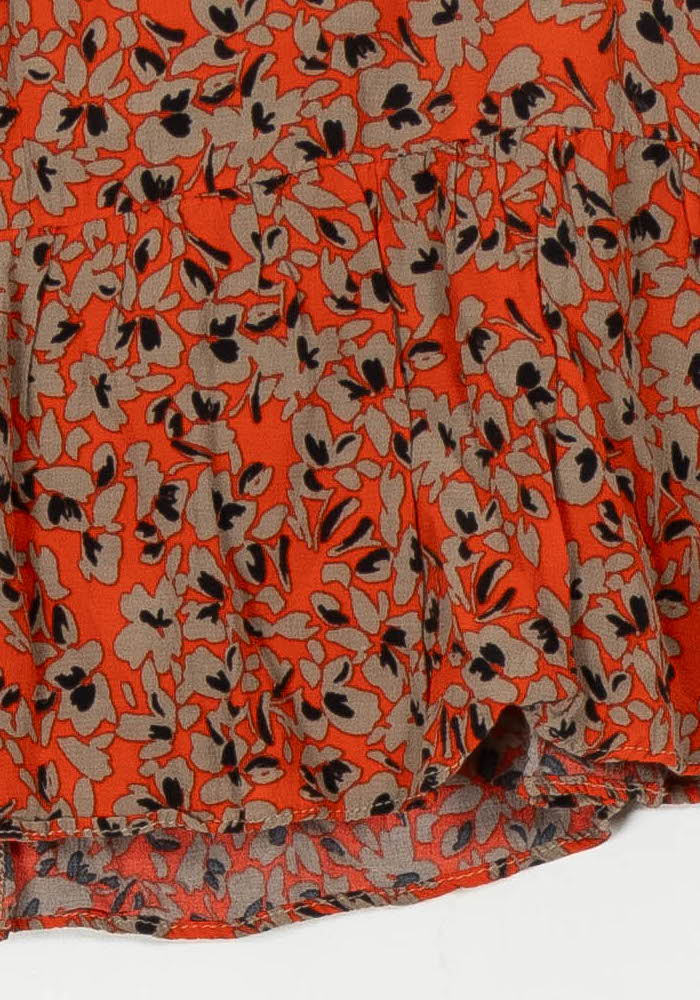 Jupe Fleurie Orange et Beige - Taille XL/42 de la marque Kookai | PARAD105288 - Vendu par Paradigme - Image 3
