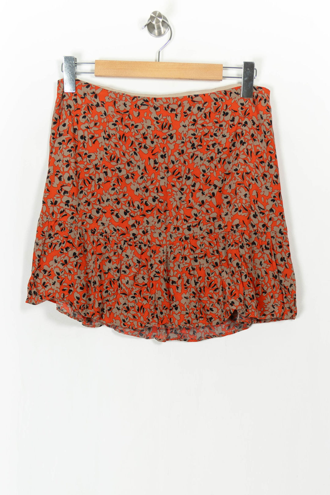 Jupe Fleurie Orange et Beige - Taille XL/42 de la marque Kookai | PARAD105288 - Vendu par Paradigme - Image 2