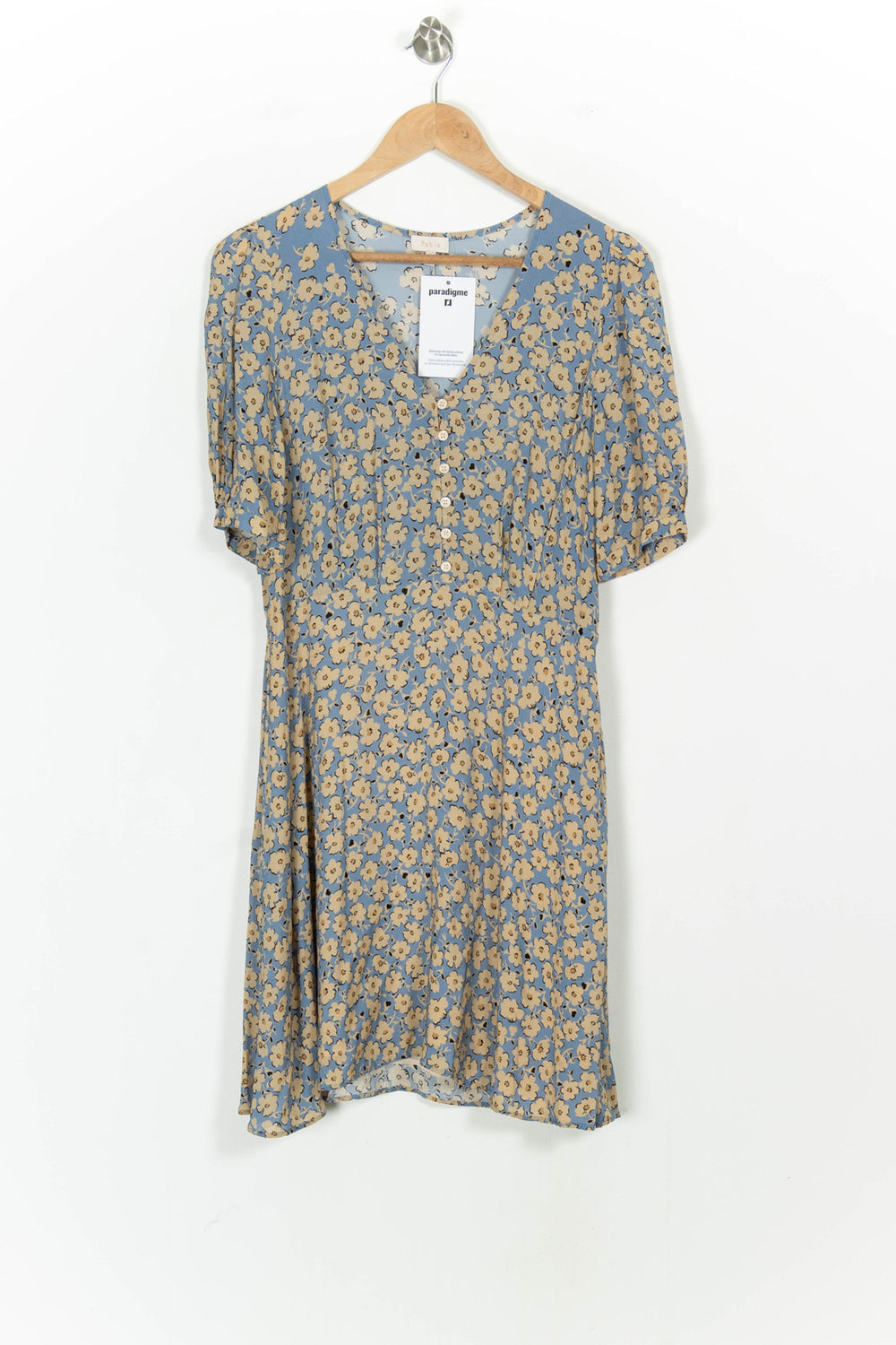 Robe Fleurie Bleue et Jaune - Taille L/40 de la marque Pablo | PARAD105306 - Vendu par Paradigme - Image 2