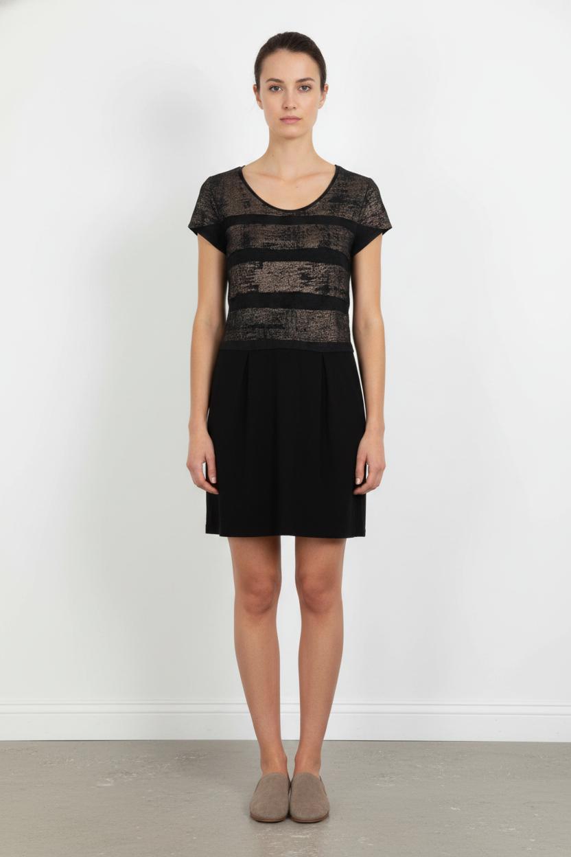 Robe Courte Noire et Dorée - Taille L/40 de la marque Sandro | PARAD105307 - Vendu par Paradigme - Image 1