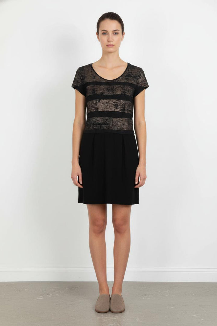 Robe Courte Noire et Dorée - Taille L/40 de la marque Sandro | PARAD105307 - Vendu par Paradigme - Image 1