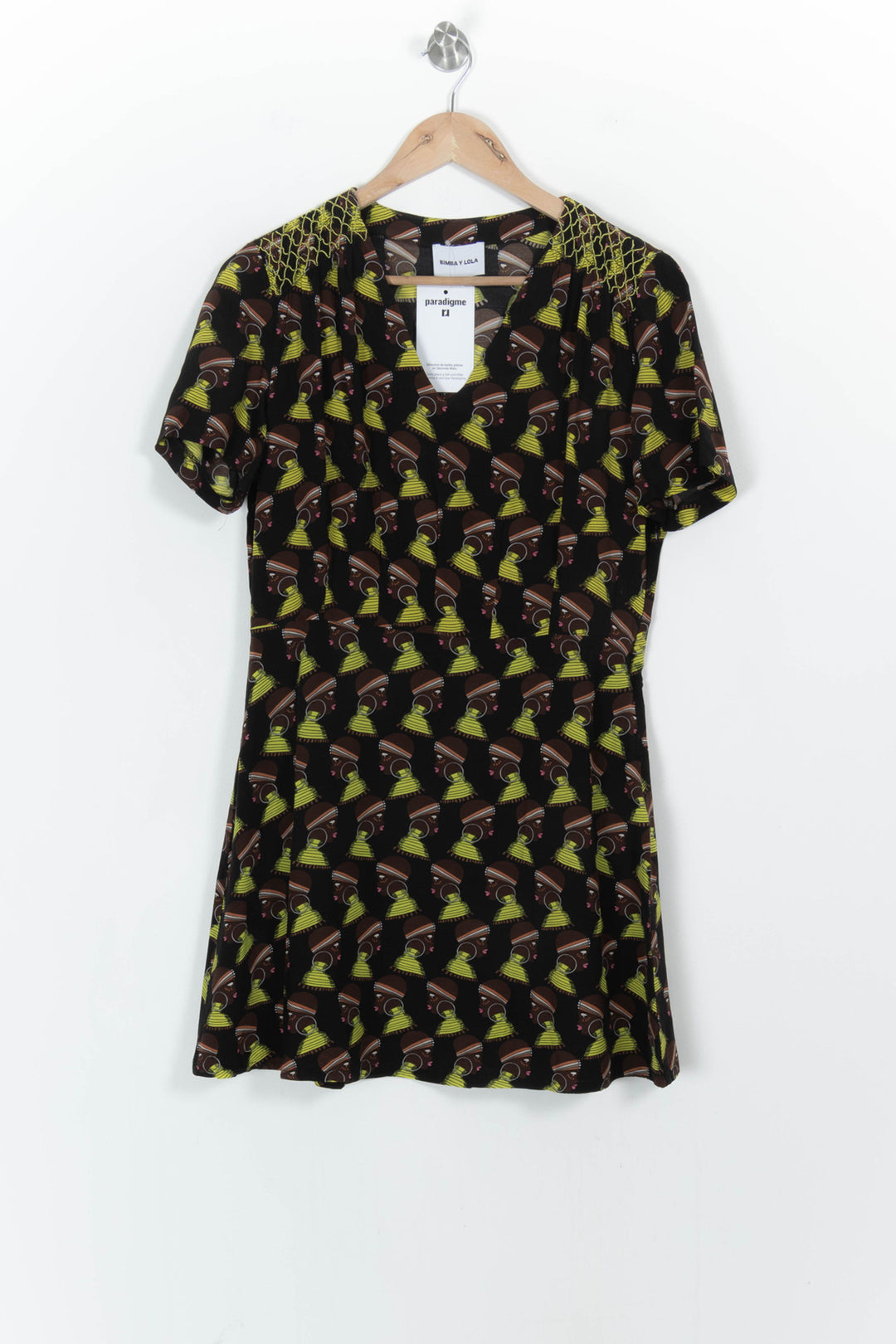 Robe Courte Noire et Verte - Taille M/38 de la marque Bimba y Lola | PARAD105308 - Vendu par Paradigme - Image 2