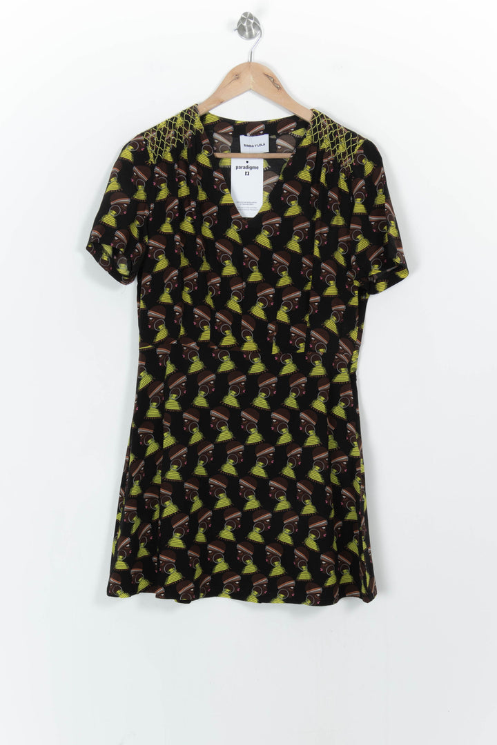 Robe Courte Noire et Verte - Taille M/38 de la marque Bimba y Lola | PARAD105308 - Vendu par Paradigme - Image 2