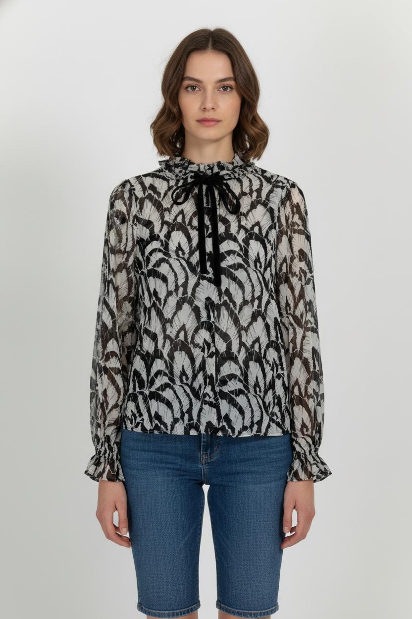 Blouse Noire et Blanche - Taille XS/34 de la marque The Kooples | PARAD105309 - Vendu par Paradigme - Image 1