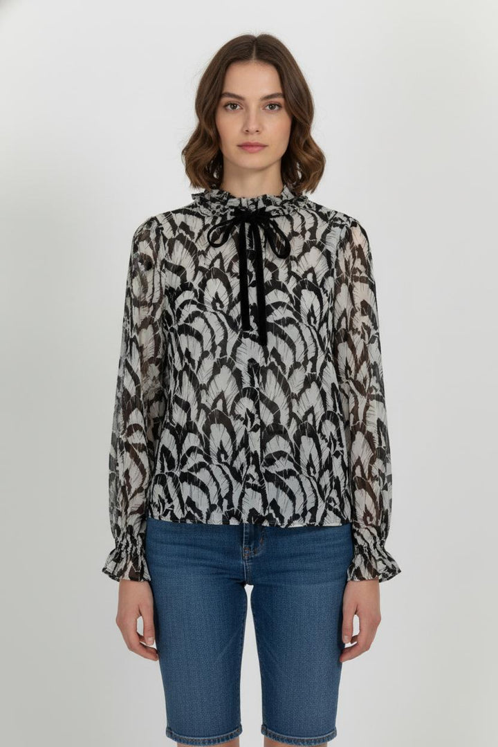 Blouse Noire et Blanche - Taille XS/34 de la marque The Kooples | PARAD105309 - Vendu par Paradigme - Image 1