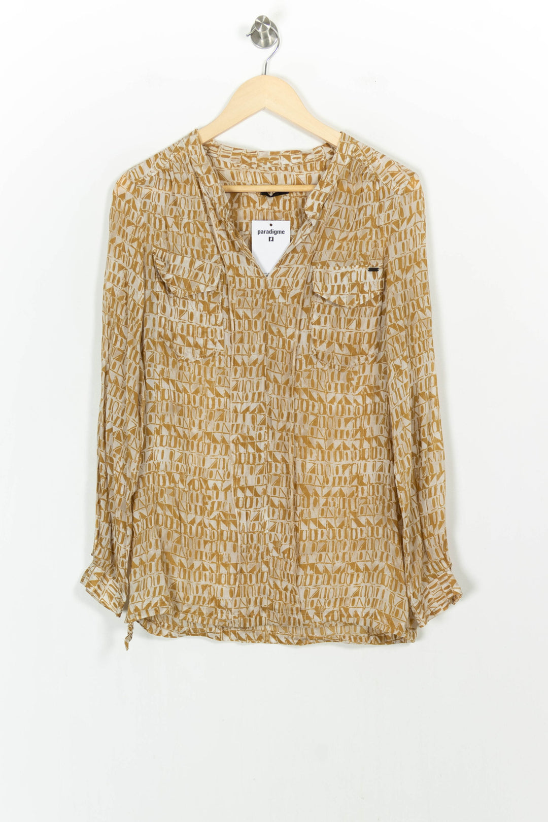 Blouse Beige et Blanche - Taille S/36 de la marque IKKS | PARAD105312 - Vendu par Paradigme - Image 2