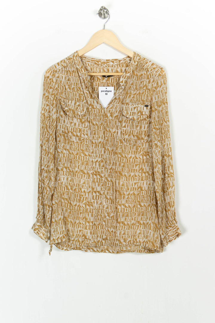 Blouse Beige et Blanche - Taille S/36 de la marque IKKS | PARAD105312 - Vendu par Paradigme - Image 2