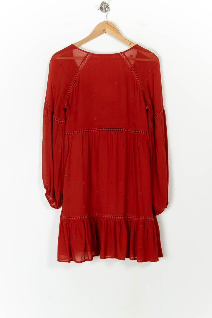 Robe fluide rouge - Taille L/40 de la marque Sézane | PARAD105316 - Vendu par Paradigme - Image 4
