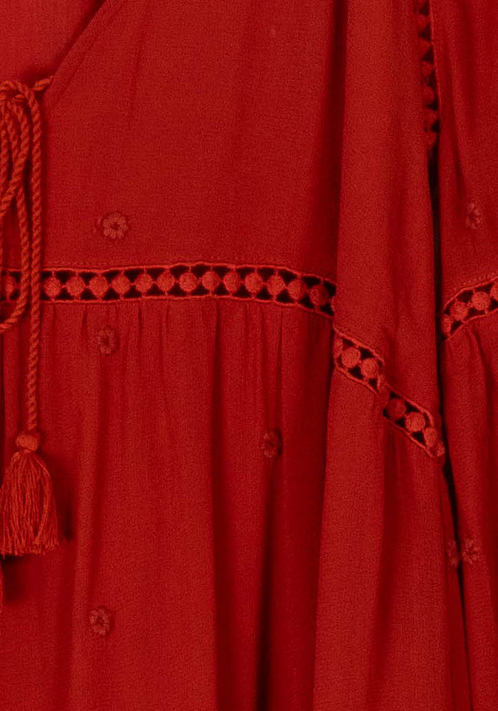 Robe fluide rouge - Taille L/40 de la marque Sézane | PARAD105316 - Vendu par Paradigme - Image 3