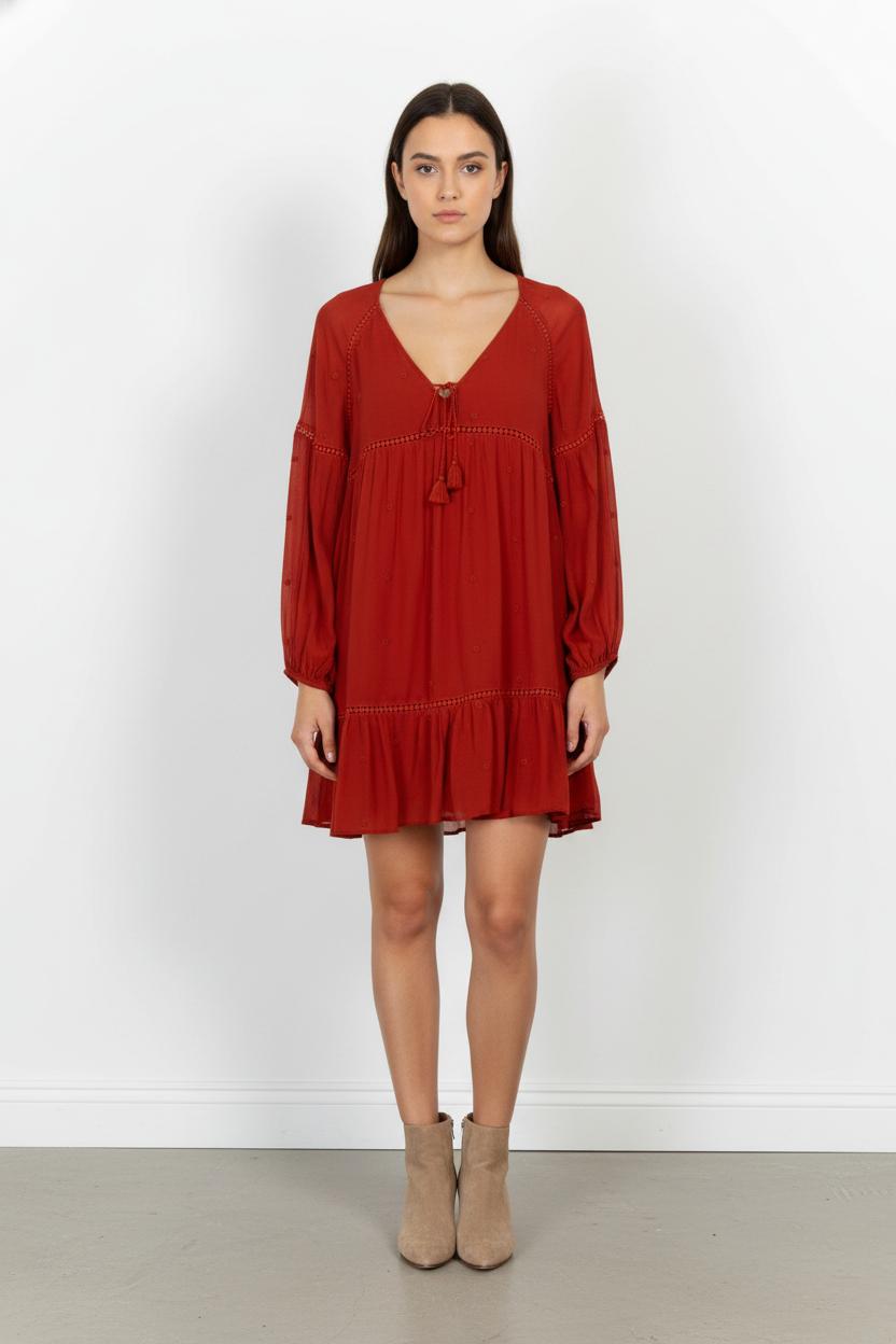 Robe fluide rouge - Taille L/40 de la marque Sézane | PARAD105316 - Vendu par Paradigme - Image 1