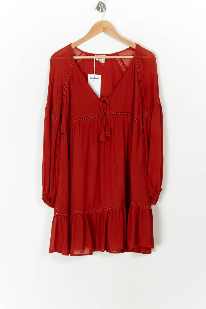 Robe fluide rouge - Taille L/40 de la marque Sézane | PARAD105316 - Vendu par Paradigme - Image 2