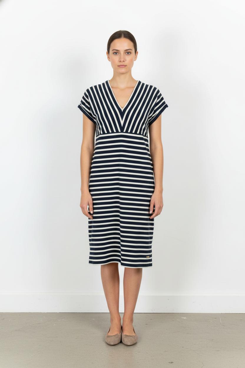 Robe Rayée Bleu Marine et Blanche - Taille M/38 de la marque Saint James | PARAD105317 - Vendu par Paradigme - Image 1