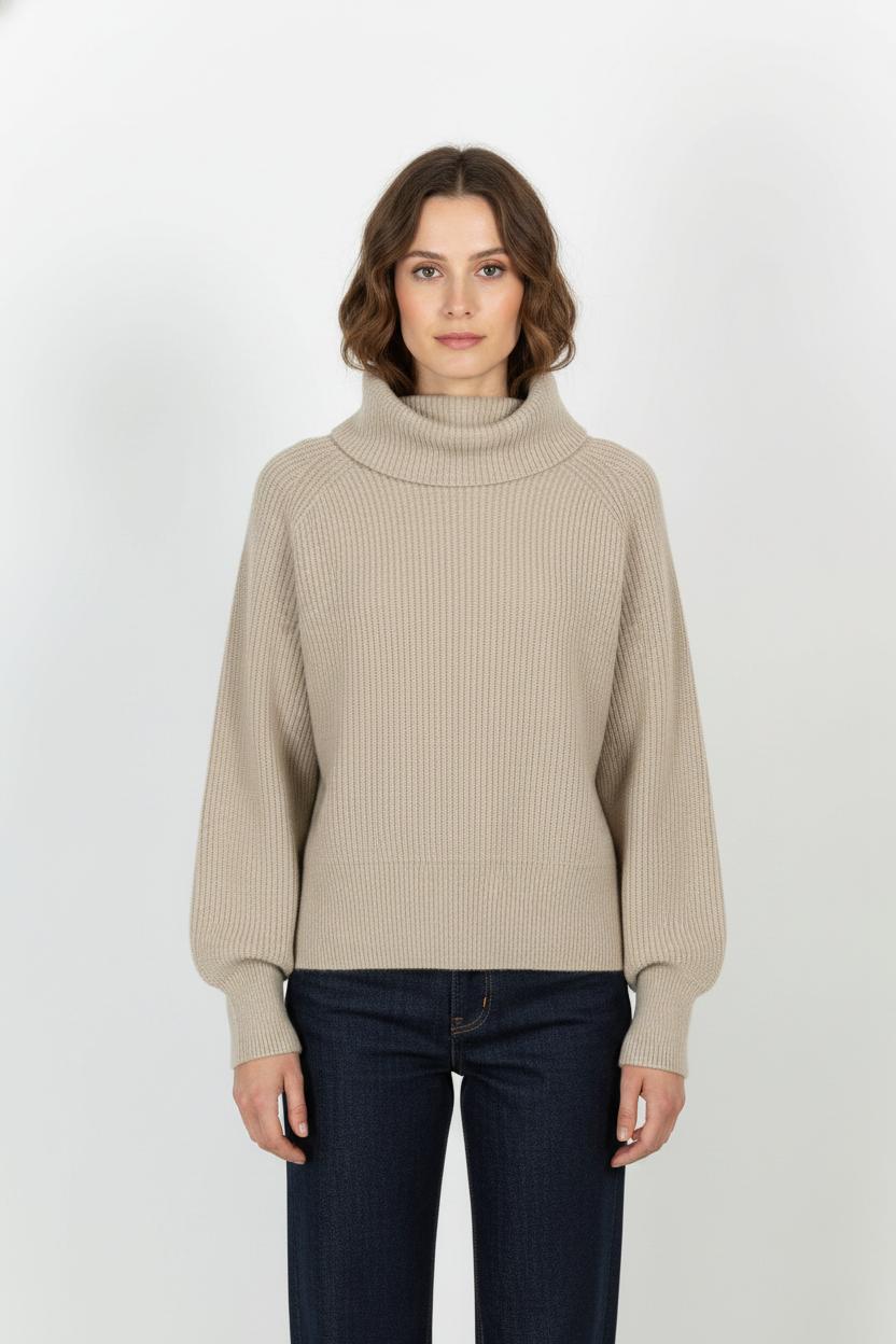 Pull Col Roulé Beige - Taille XL/42 de la marque Rodier | PARAD105322 - Vendu par Paradigme - Image 1