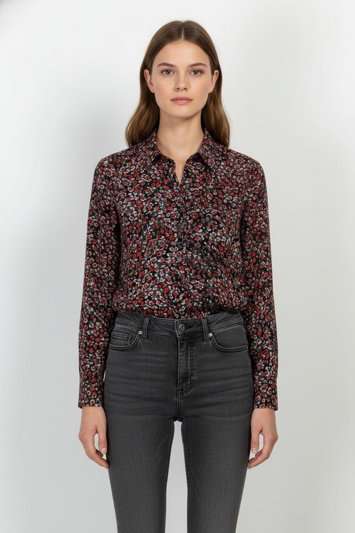 Chemise Fleurie Noire et Rouge - Taille S/36 de la marque The Kooples | PARAD105325 - Vendu par Paradigme - Image 1
