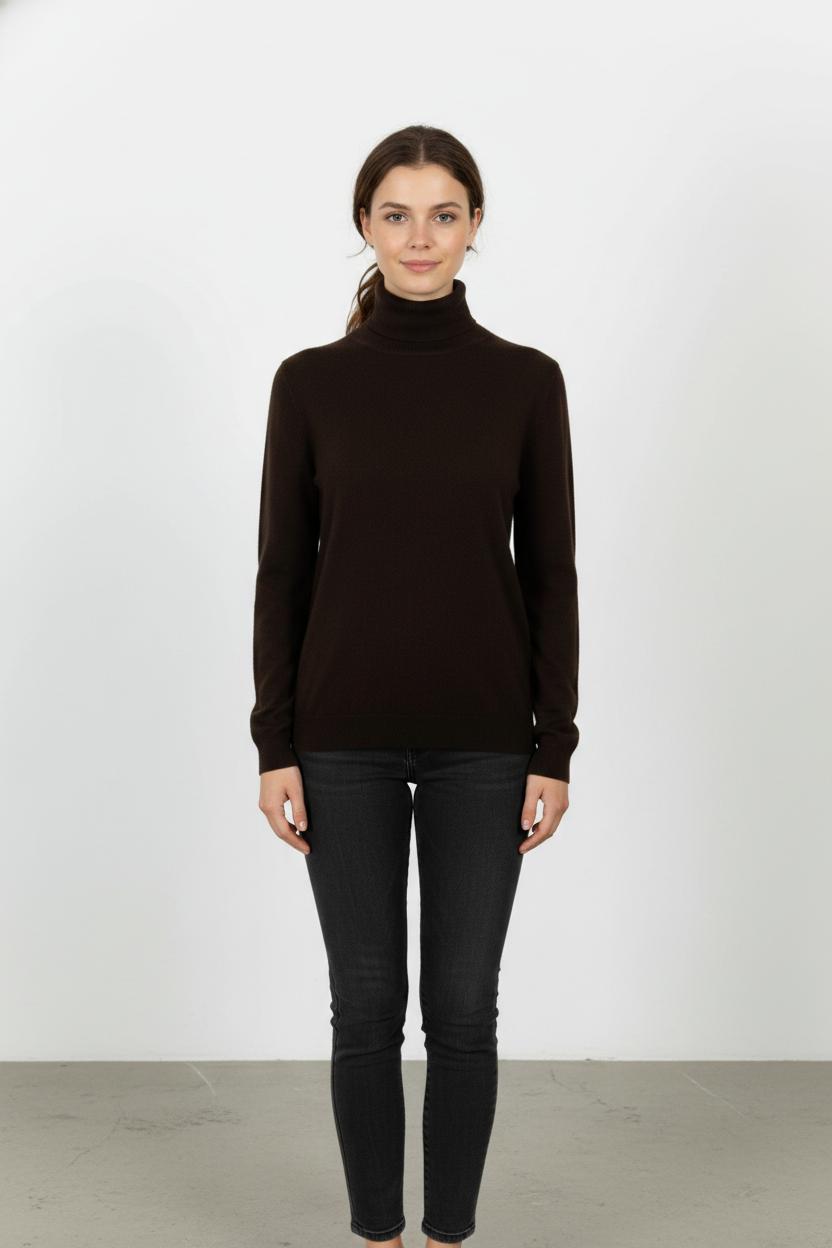 Pull Col Roulé Marron - Taille XXL/44 de la marque Eric Bompard | PARAD105330 - Vendu par Paradigme - Image 1