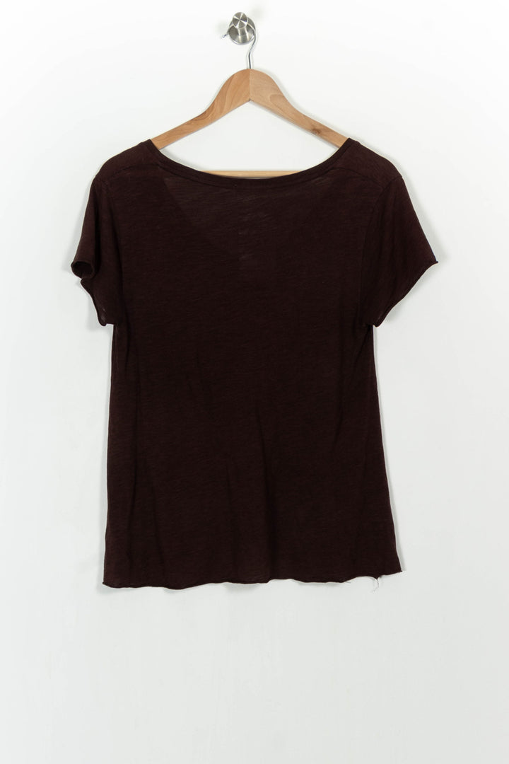 Tee-shirt Bordeaux - Taille S/36 de la marque American Vintage | PARAD105347 - Vendu par Paradigme - Image 4
