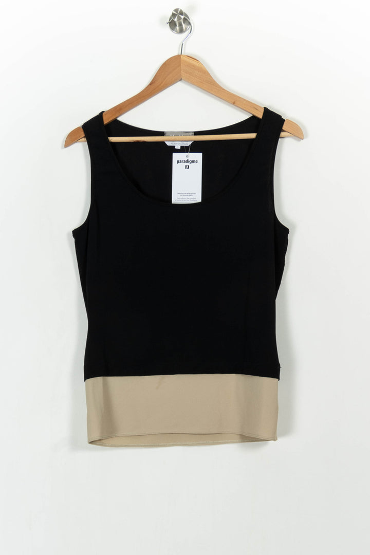 Débardeur Noir et Beige - Taille L/40 de la marque Max Mara | PARAD105348 - Vendu par Paradigme - Image 2