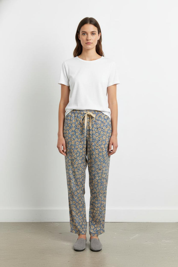 Pantalon Fleuri Bleu et Beige - Taille M/38 de la marque Pablo | PARAD105350 - Vendu par Paradigme - Image 1