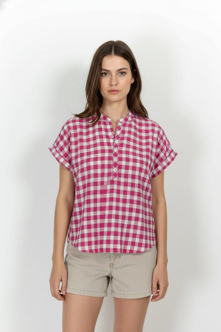 Chemise à Carreaux Rose et Blanche - Taille S/36 de la marque Maison 123 | PARAD105354 - Vendu par Paradigme - Image 1