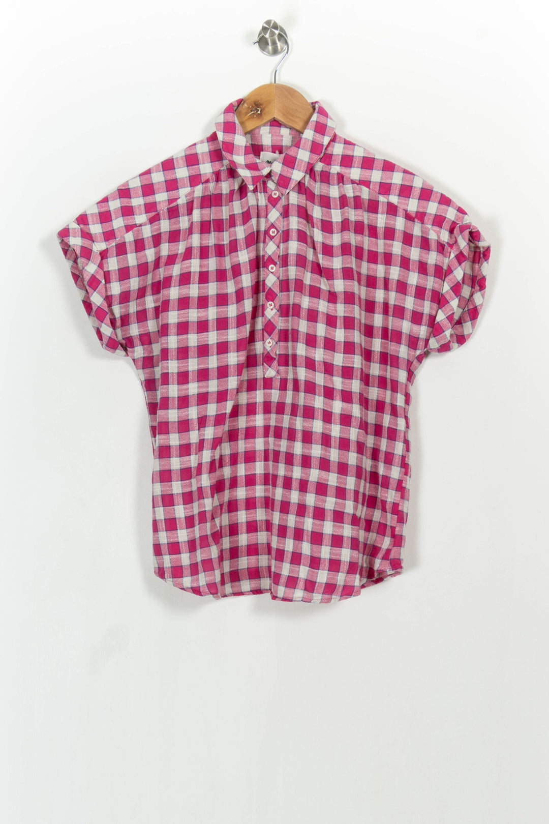 Chemise à Carreaux Rose et Blanche - Taille S/36 de la marque Maison 123 | PARAD105354 - Vendu par Paradigme - Image 2