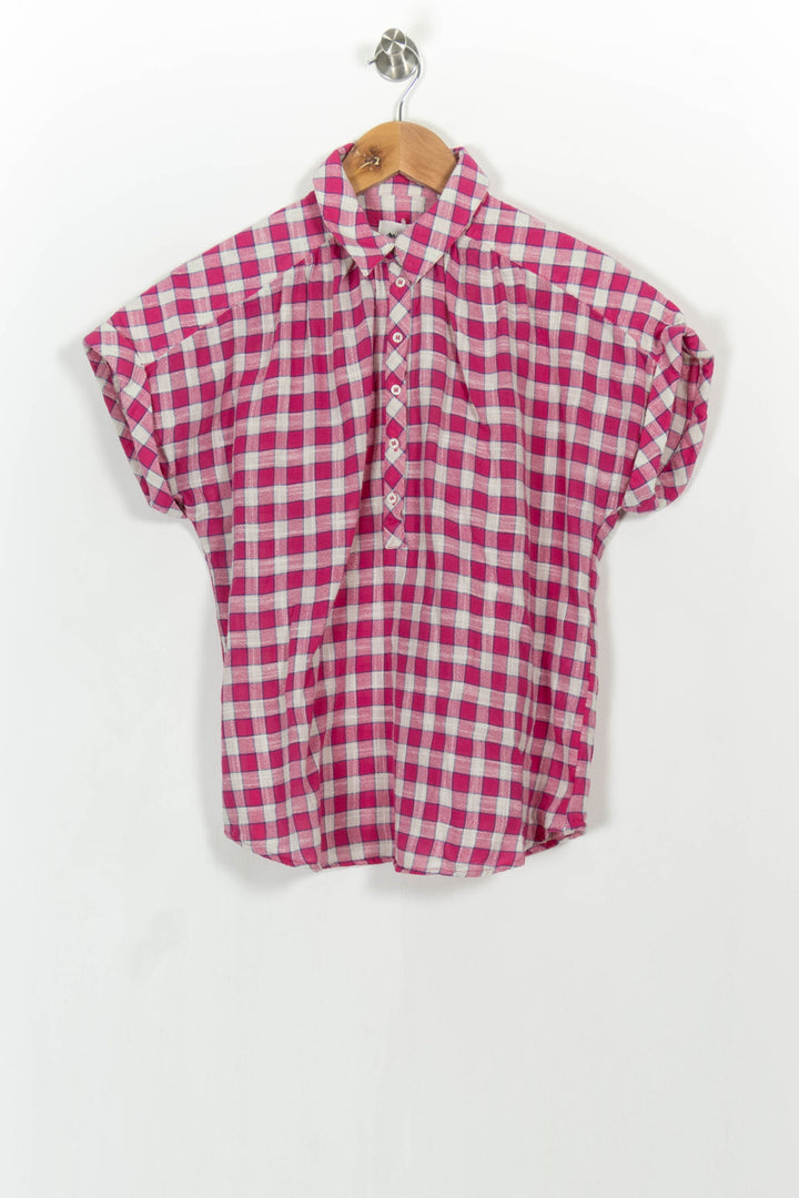 Chemise à Carreaux Rose et Blanche - Taille S/36 de la marque Maison 123 | PARAD105354 - Vendu par Paradigme - Image 2