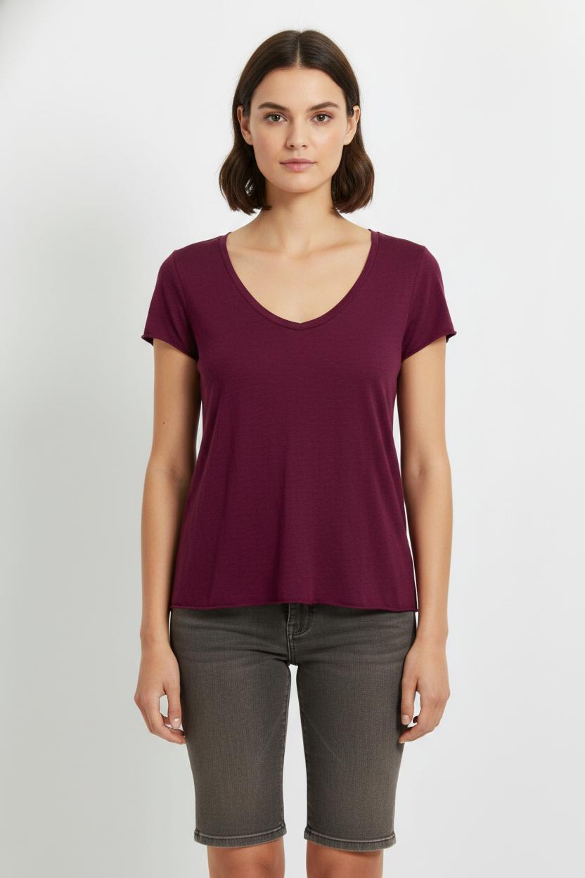 Tee-shirt Violet - Taille M/38 de la marque American Vintage | PARAD105362 - Vendu par Paradigme - Image 1