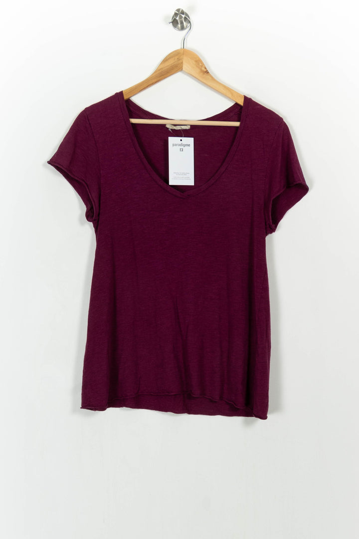 Tee-shirt Violet - Taille M/38 de la marque American Vintage | PARAD105362 - Vendu par Paradigme - Image 2