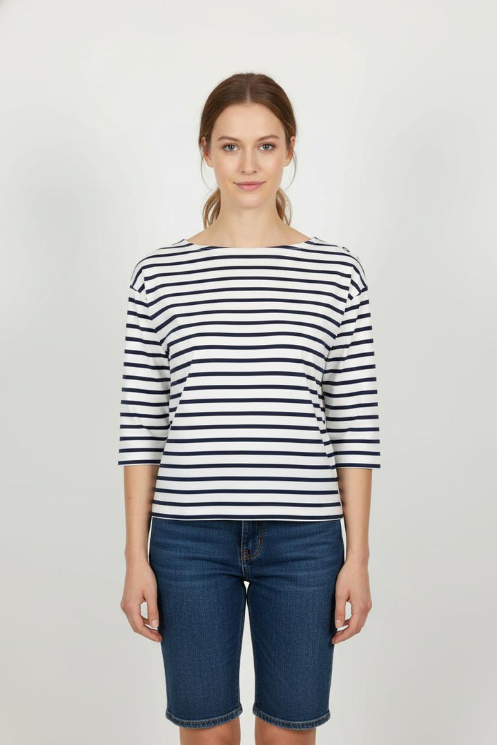 Marinière Blanche et Bleue - Taille S/36 de la marque Saint James | PARAD105363 - Vendu par Paradigme - Image 1