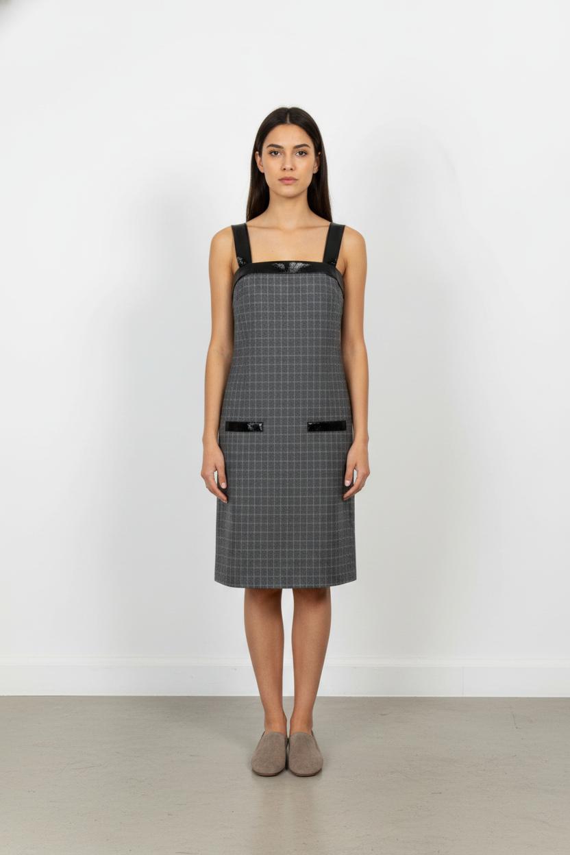Robe Droite Grise et Noire - Taille M/38 de la marque Maje | PARAD105368 - Vendu par Paradigme - Image 1