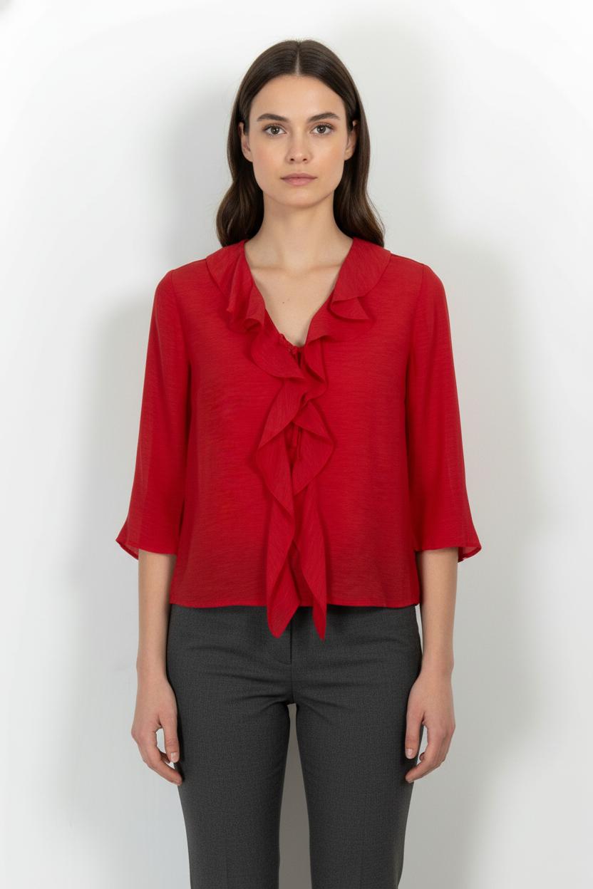 Blouse Rouge - Taille M/38 de la marque ZAPA | PARAD105378 - Vendu par Paradigme - Image 1