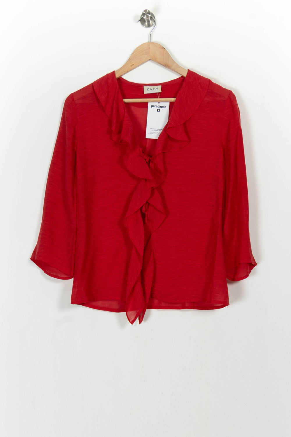 Blouse Rouge - Taille M/38 de la marque ZAPA | PARAD105378 - Vendu par Paradigme - Image 2