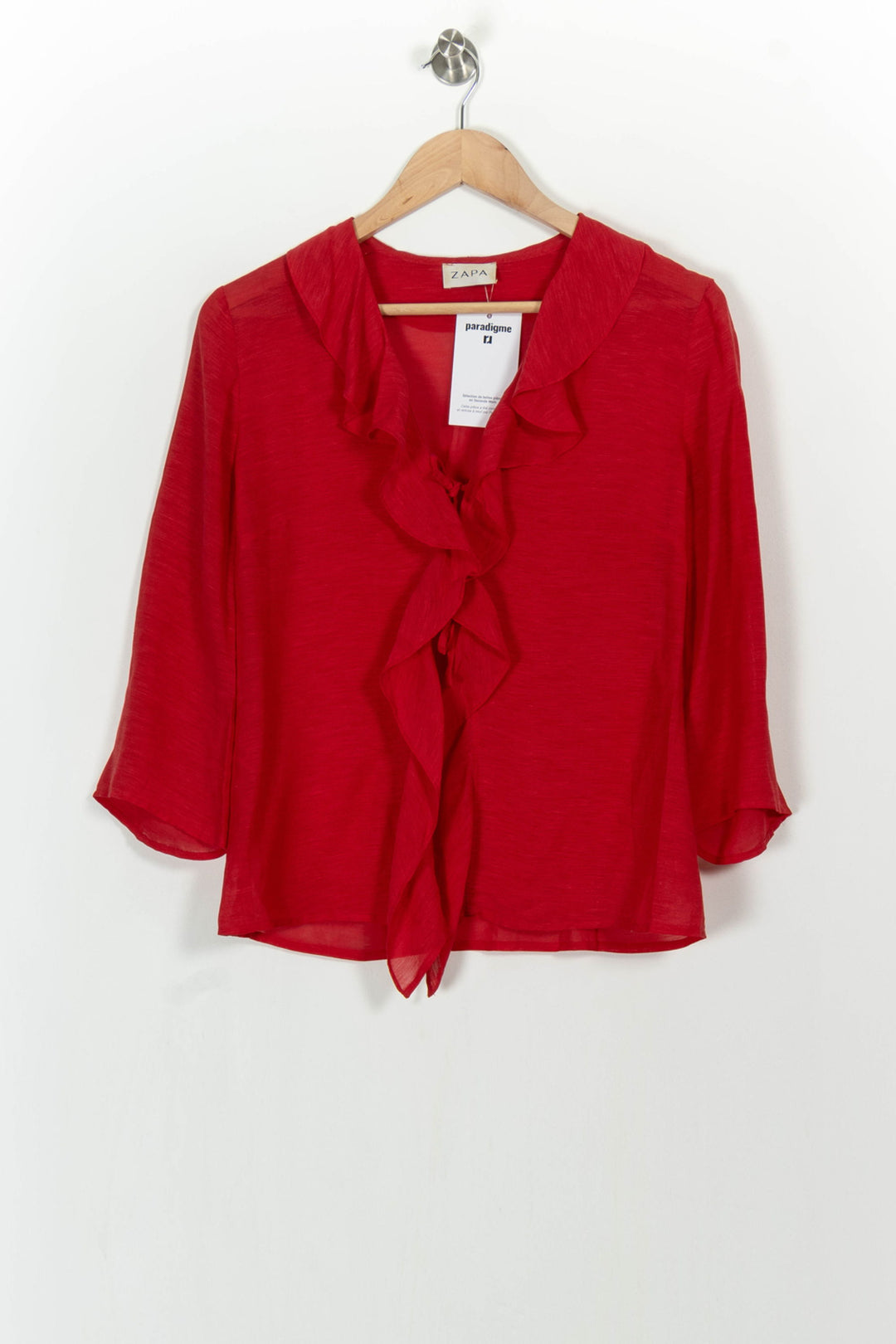 Blouse Rouge - Taille M/38 de la marque ZAPA | PARAD105378 - Vendu par Paradigme - Image 2