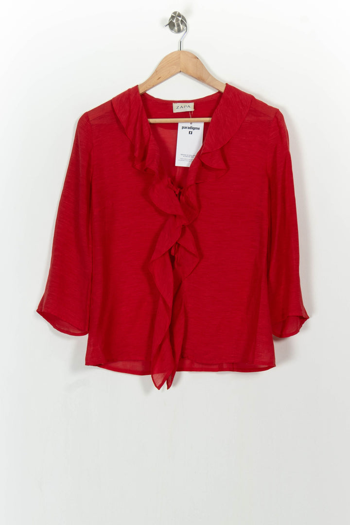 Blouse Rouge - Taille M/38 de la marque ZAPA | PARAD105378 - Vendu par Paradigme - Image 2
