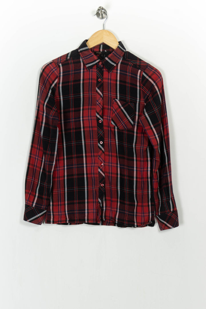 Chemise à Carreaux Rouge et Noire - Taille S/36 de la marque Maje | PARAD105379 - Vendu par Paradigme - Image 2