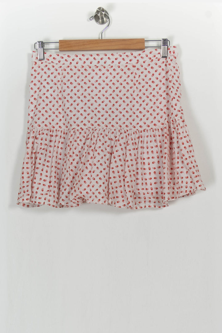 Jupe Volantée Blanche et Rouge - Taille M/38 de la marque Claudie Pierlot | PARAD105387 - Vendu par Paradigme - Image 4