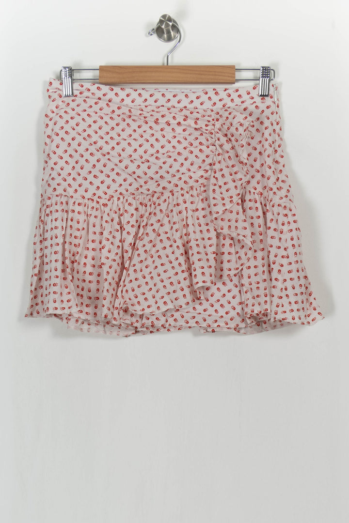 Jupe Volantée Blanche et Rouge - Taille M/38 de la marque Claudie Pierlot | PARAD105387 - Vendu par Paradigme - Image 2