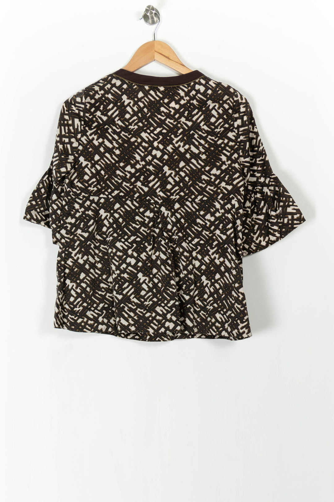 Blouse Marron et Blanc - Taille M/38 de la marque Sandro | PARAD105403 - Vendu par Paradigme - Image 4