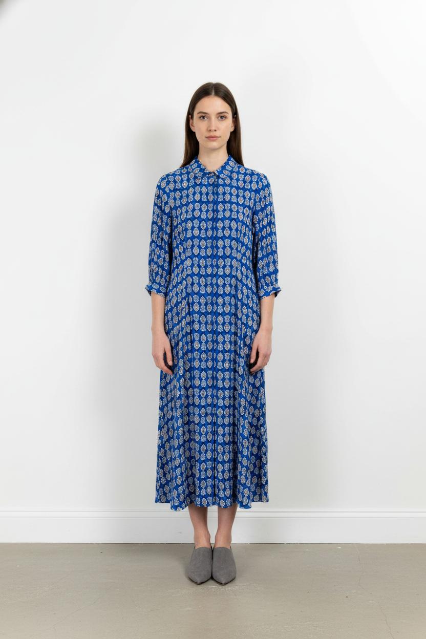 Robe Midi Bleue et Blanche - Taille S/36 de la marque Maison 123 | PARAD105414 - Vendu par Paradigme - Image 1