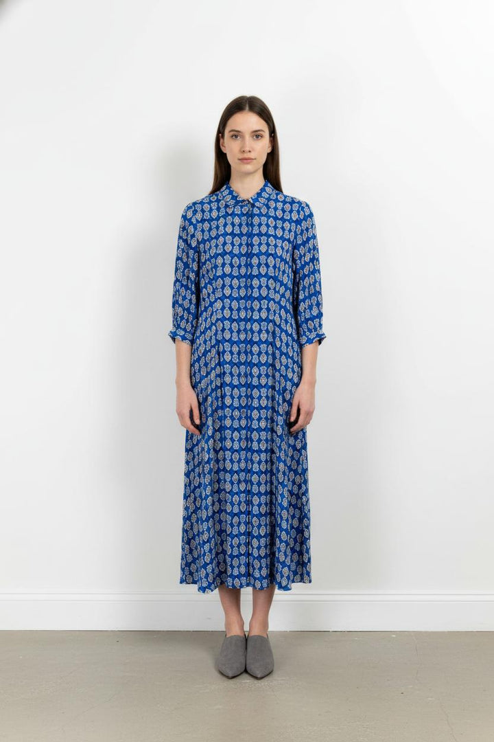 Robe Midi Bleue et Blanche - Taille S/36 de la marque Maison 123 | PARAD105414 - Vendu par Paradigme - Image 1