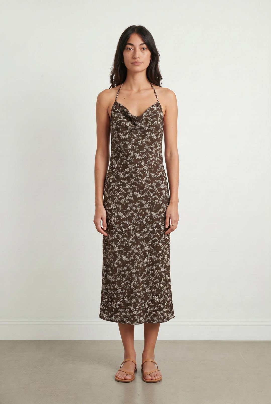 Robe Longue Marron et Blanche - Taille T.U. de la marque Agnès b. | PARAD105438 - Vendu par Paradigme - Image 1