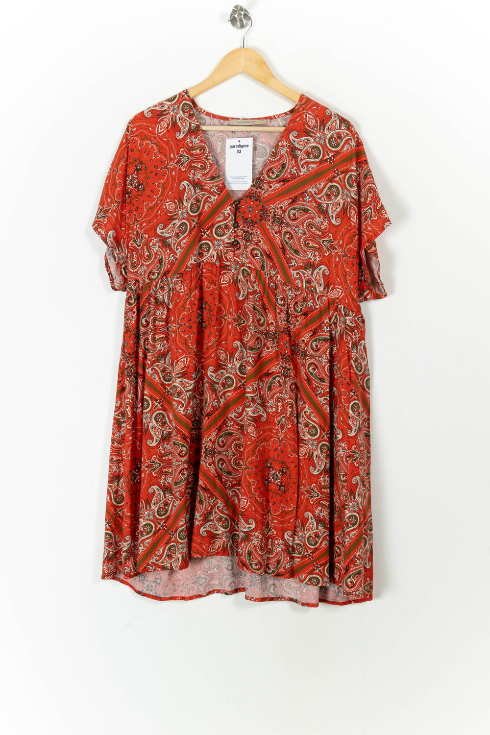 Robe Orange et Beige - Taille XXL/44 de la marque La Fée Maraboutée | PARAD105453 - Vendu par Paradigme - Image 2