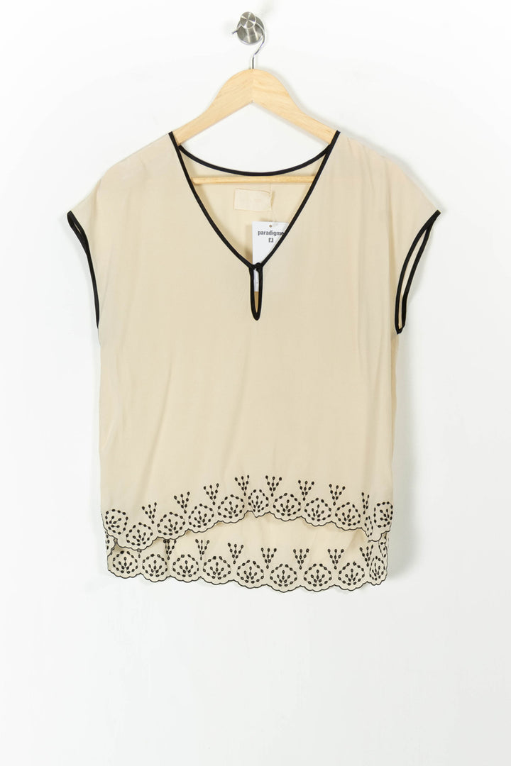Blouse Beige et Noire - Taille S/36 de la marque Zadig&Voltaire | PARAD105459 - Vendu par Paradigme - Image 2